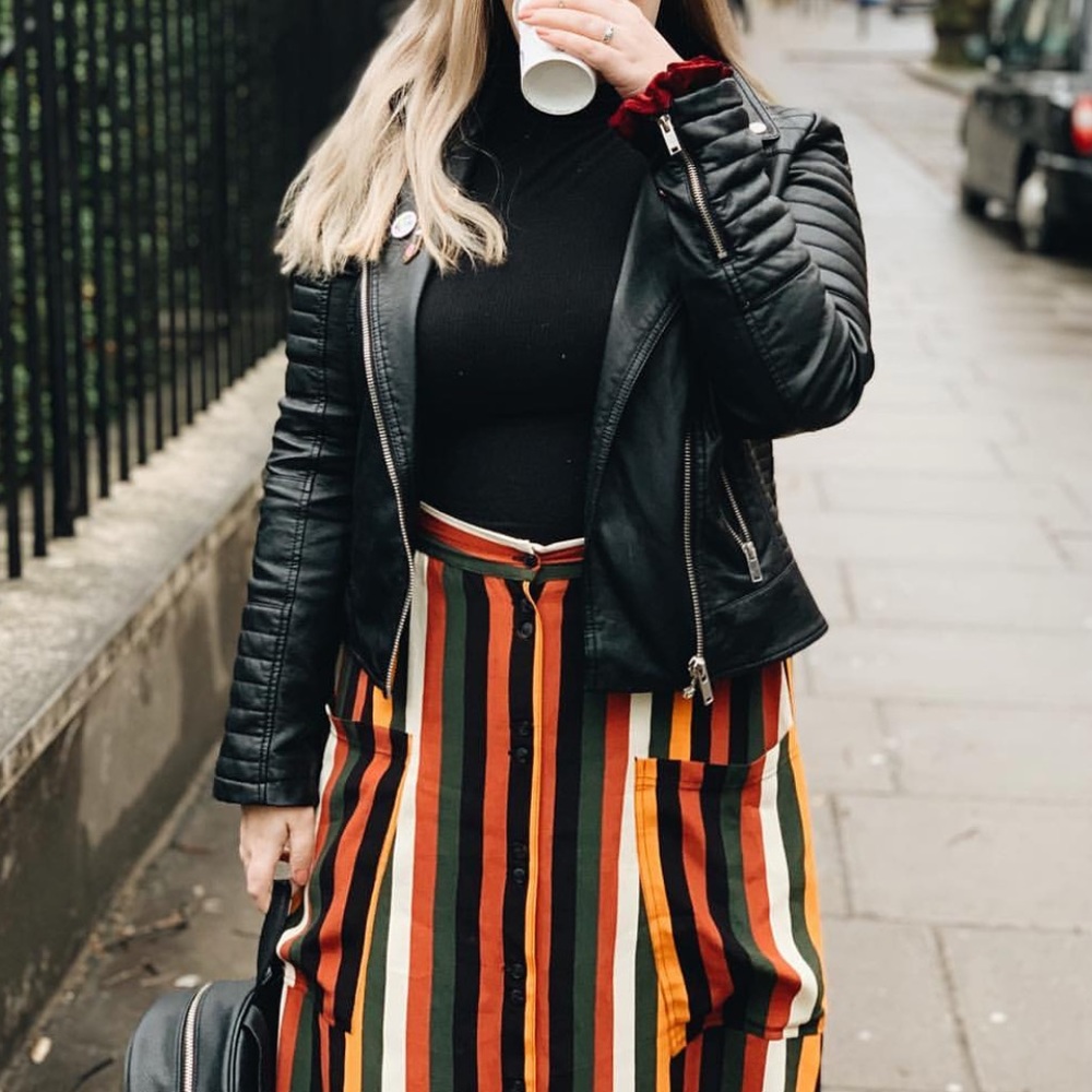 Maxi Button Down Striped Skirt